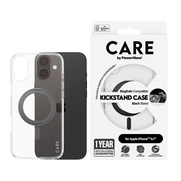 CARE Back Cover Feature Kickstand iPhone 16 Plus Schwarz