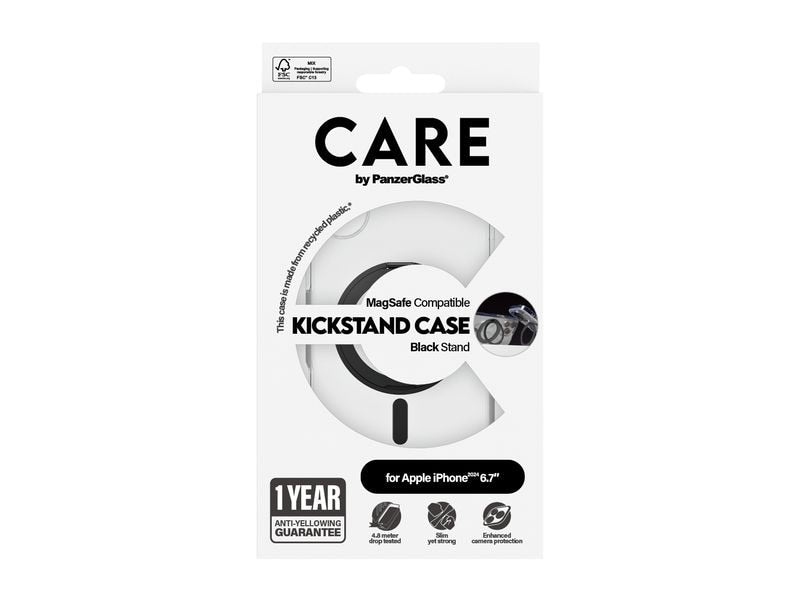 CARE Back Cover Feature Kickstand iPhone 16 Plus Schwarz