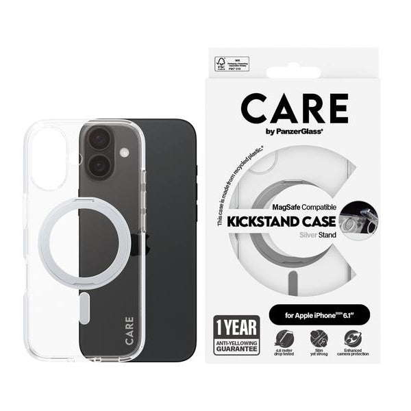 CARE Back Cover Feature Kickstand iPhone 16 Silber