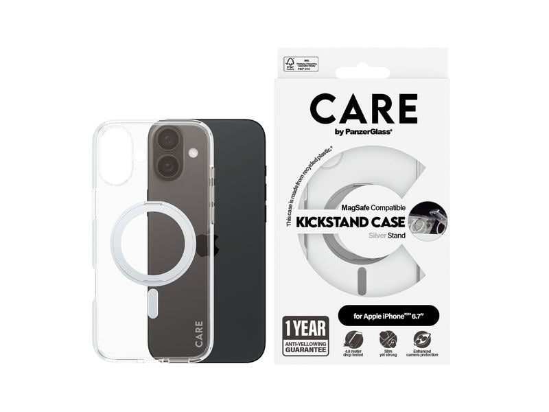 CARE Back Cover Feature Kickstand iPhone 16 Plus Silber