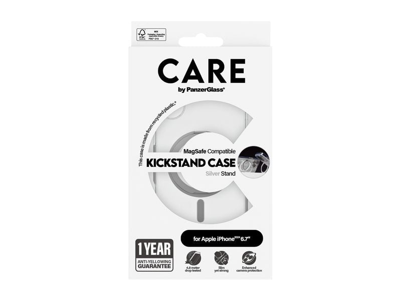 CARE Back Cover Feature Kickstand iPhone 16 Plus Silber