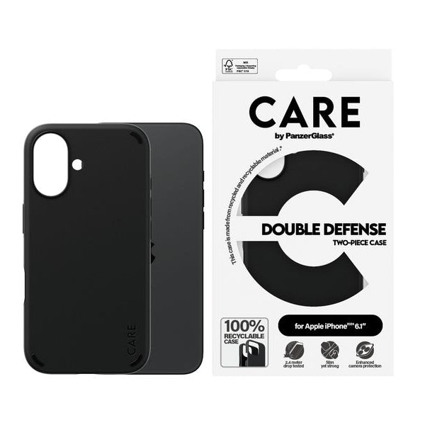 CARE Back Cover Feature Double Defense iPhone 16 Schwarz