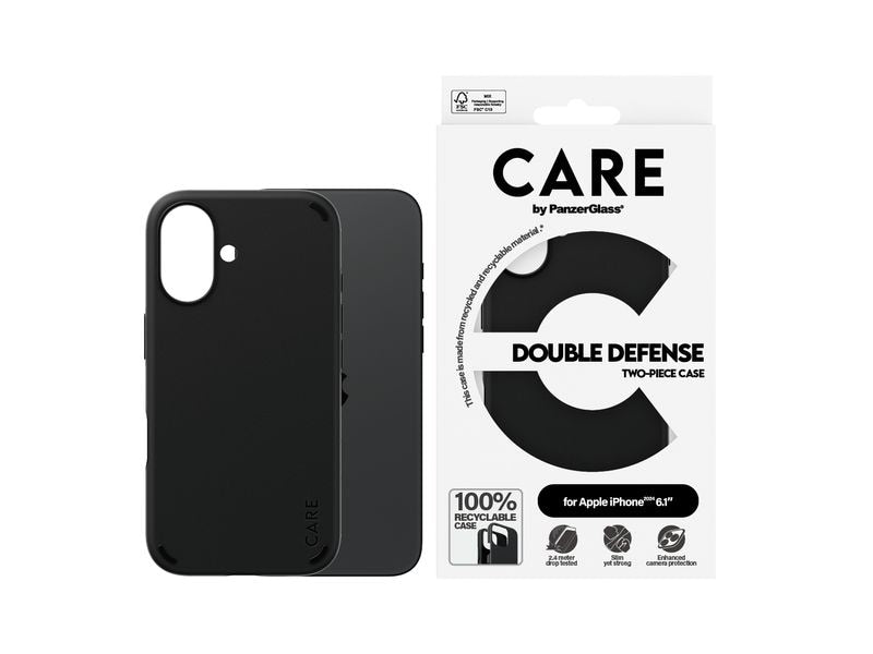 CARE Back Cover Feature Double Defense iPhone 16 Schwarz