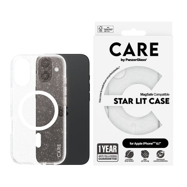 CARE Back Cover Flagship Star Lit iPhone 16 Weiss