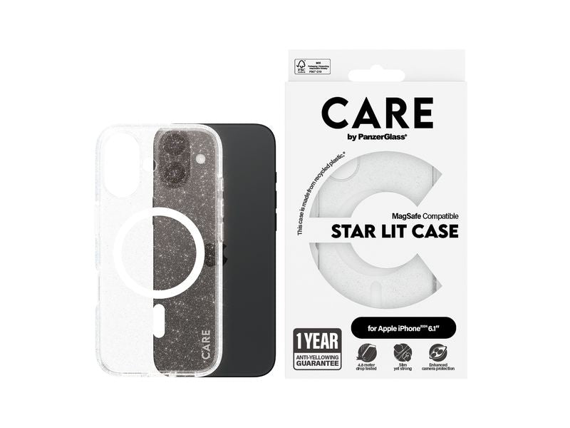 CARE Back Cover Flagship Star Lit iPhone 16 Weiss
