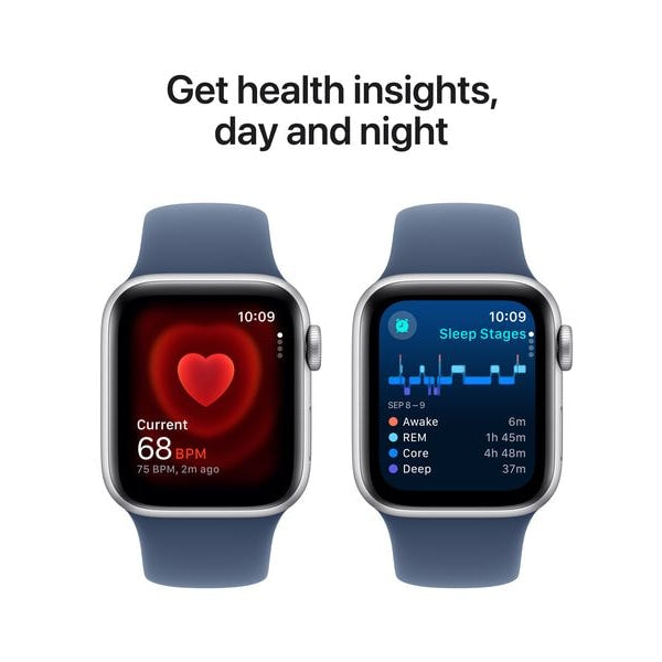 Apple Watch SE 2024 40 mm LTE Silver Denim Sport Band M/L