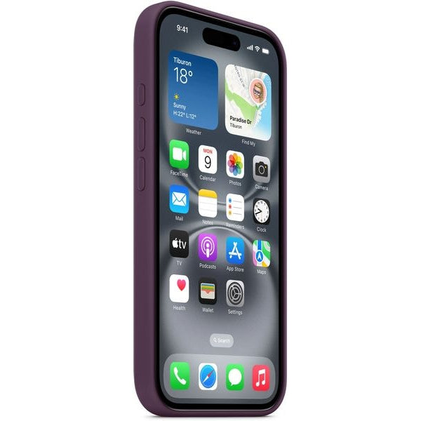 Apple Silicone Case mit MagSafe iPhone 16 Pflaume
