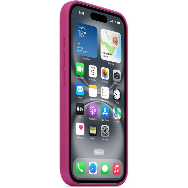 Apple Silicone Case mit MagSafe iPhone 16 Fuchsia