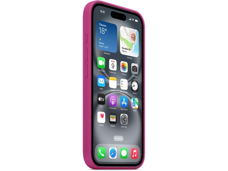 Apple Silicone Case mit MagSafe iPhone 16 Fuchsia