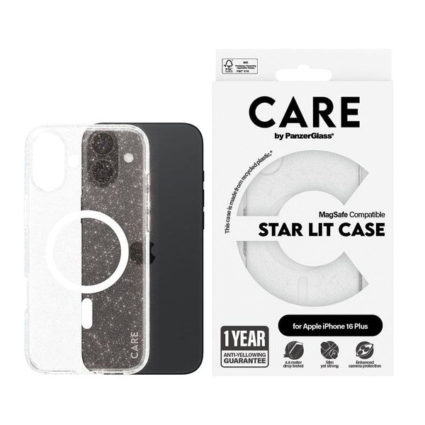 CARE Back Cover Flagship Star Lit iPhone 16 Plus Weiss
