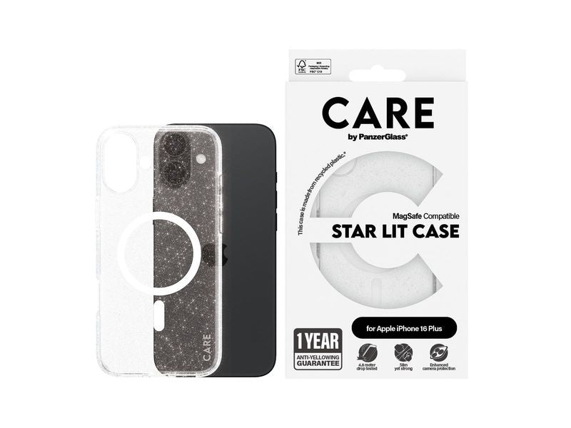CARE Back Cover Flagship Star Lit iPhone 16 Plus Weiss