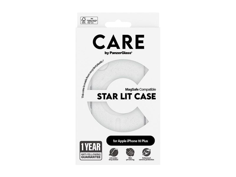 CARE Back Cover Flagship Star Lit iPhone 16 Plus Weiss