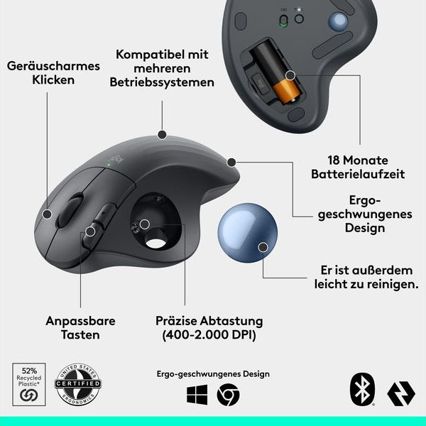 Logitech Trackball Ergo M575s Wireless Graphite