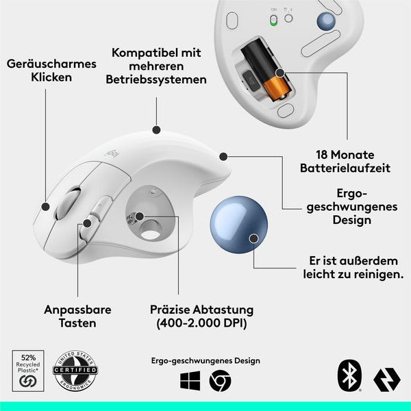 Logitech Trackball Ergo M575s Wireless Off-white