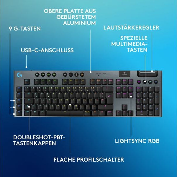 Logitech Gaming-Tastatur G915 X Lightspeed GL Tactile
