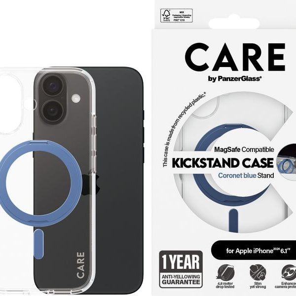 CARE Back Cover Feature Kickstand iPhone 16 Blau