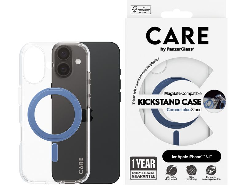 CARE Back Cover Feature Kickstand iPhone 16 Blau