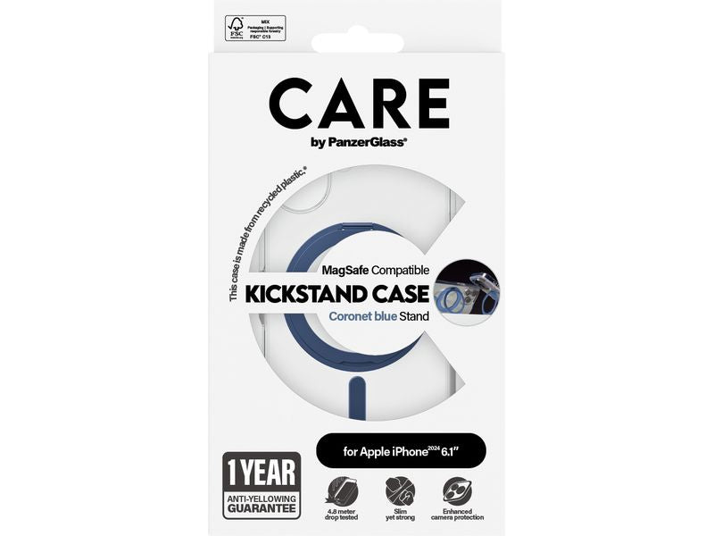 CARE Back Cover Feature Kickstand iPhone 16 Blau