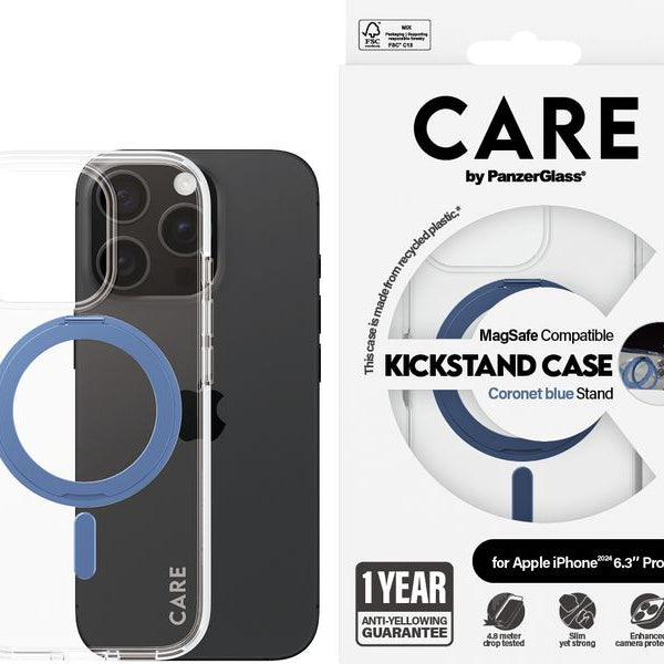 CARE Back Cover Feature Kickstand iPhone 16 Pro Blau