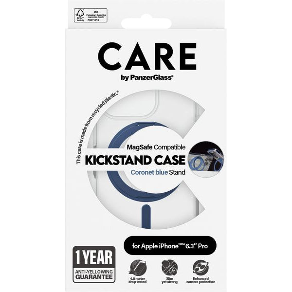 CARE Back Cover Feature Kickstand iPhone 16 Pro Blau