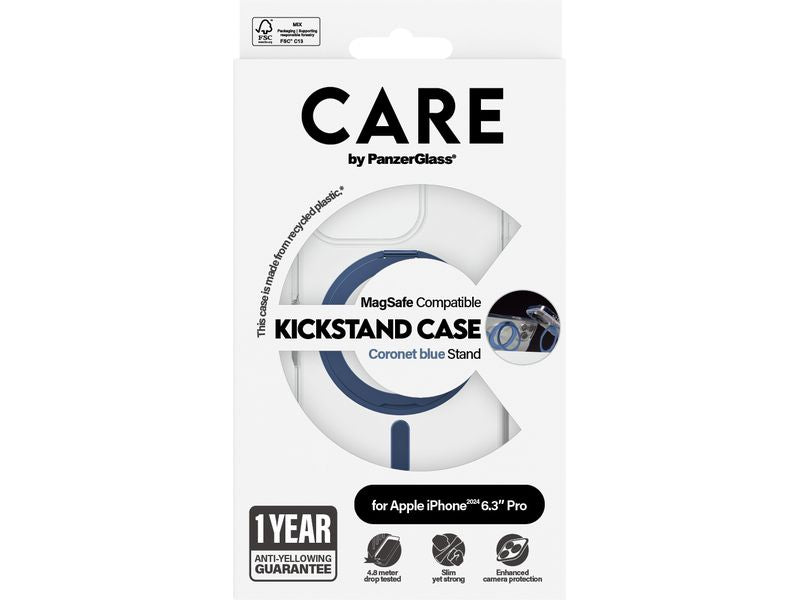 CARE Back Cover Feature Kickstand iPhone 16 Pro Blau