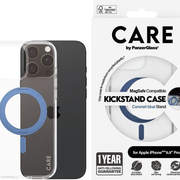 CARE Back Cover Feature Kickstand iPhone 16 Pro Max Blau
