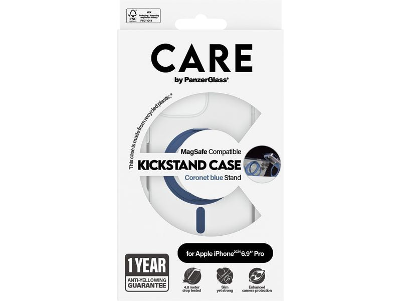 CARE Back Cover Feature Kickstand iPhone 16 Pro Max Blau