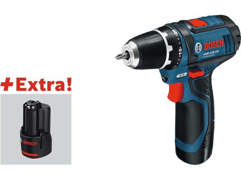 Bosch Professional Akku-Werkzeugset GSR 12 V-15