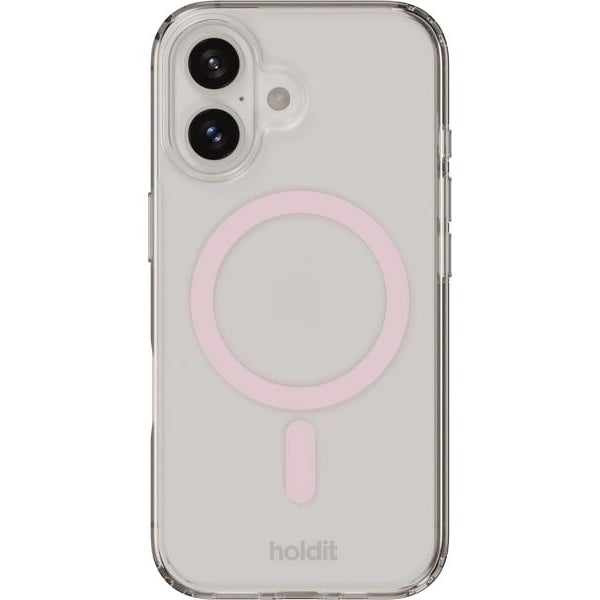 Holdit Back Cover MagSafe iPhone 16 Pink/Transparent