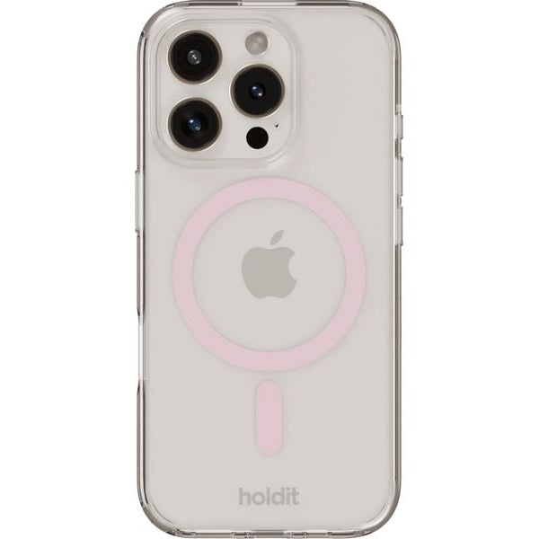 Holdit Back Cover MagSafe iPhone 16 Pro Pink/Transparent