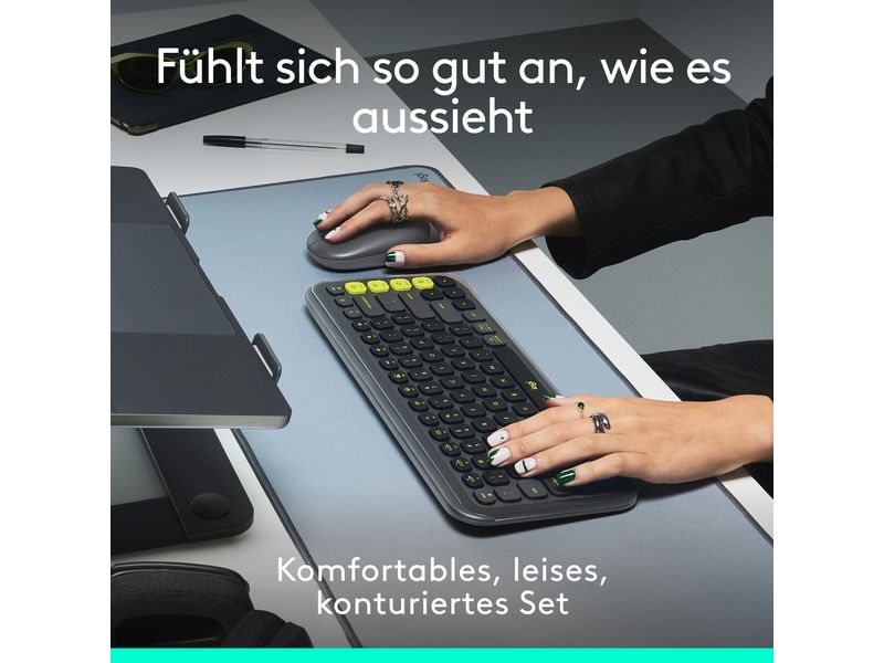 Logitech Tastatur-Maus-Set POP Icon Combo Graphite