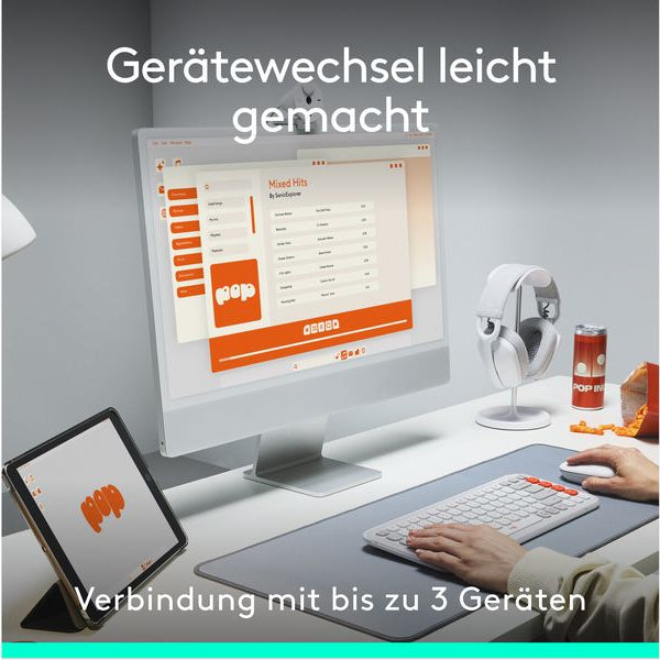 Logitech Tastatur-Maus-Set POP Icon Combo Off-white