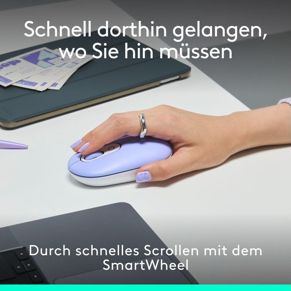 Logitech Tastatur-Maus-Set POP Icon Combo Lilac