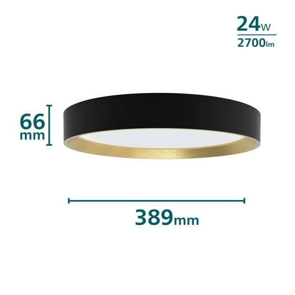 Philips Deckenleuchte Hanno SceneSwitch 2700K, 2700 Lm, Schwarz-Gold