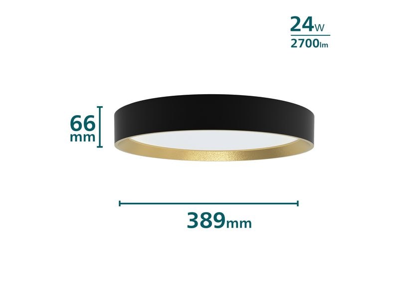 Philips Deckenleuchte Hanno SceneSwitch 2700K, 2700 Lm, Schwarz-Gold