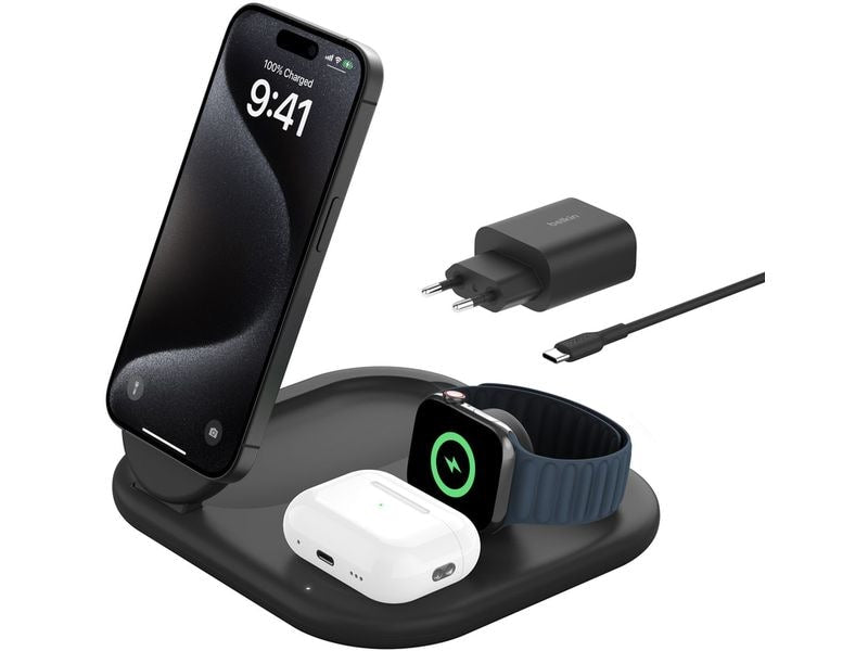 Belkin Wireless Charger BoostChrage Qi2 15 W Schwarz