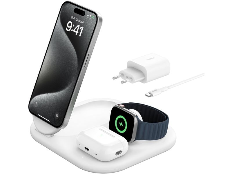 Belkin Wireless Charger BoostChrage Qi2 15 W Weiss