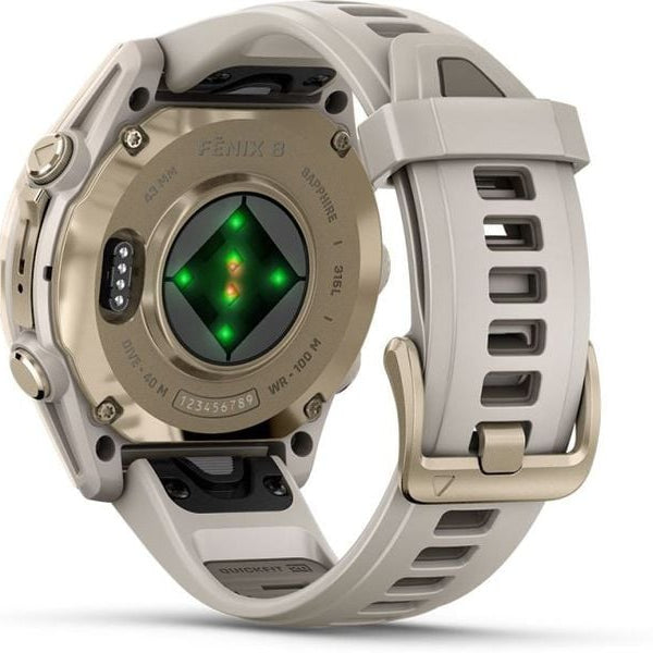 GARMIN Sportuhr Fenix 8 AMOLED Sapphire, 43 mm Beige
