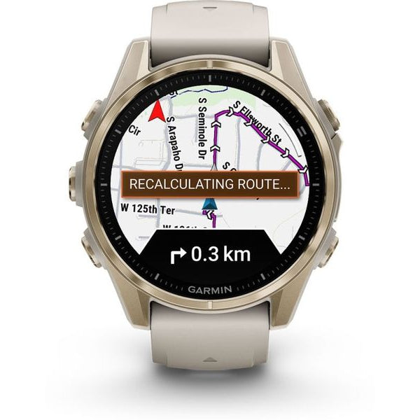GARMIN Sportuhr Fenix 8 AMOLED Sapphire, 43 mm Beige