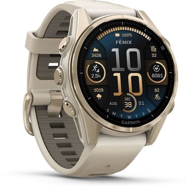 GARMIN Sportuhr Fenix 8 AMOLED Sapphire, 43 mm Beige