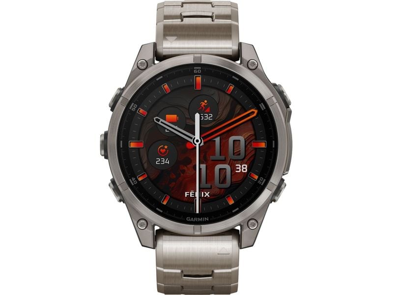 GARMIN Sportuhr Fenix 8 AMOLED Sapphire, 47 mm Titan