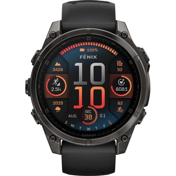 GARMIN Sportuhr Fenix 8 AMOLED Sapphire, 47 mm Schwarz/Titan