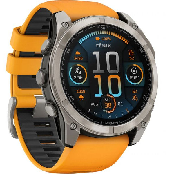 GARMIN Sportuhr Fenix 8 AMOLED Sapphire, 51 mm Orange
