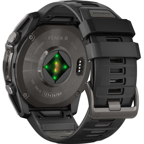 GARMIN Sportuhr Fenix 8 AMOLED Sapphire, 51 mm Dunkelgrau
