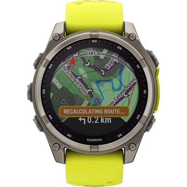 GARMIN Sportuhr Fenix 8 Solar Sapphire, 47 mm Gelb