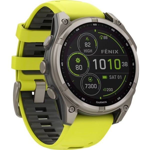 GARMIN Sportuhr Fenix 8 Solar Sapphire, 47 mm Gelb
