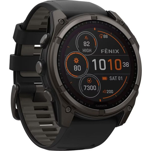 GARMIN Sportuhr Fenix 8 Solar Sapphire, 51 mm Schwarz