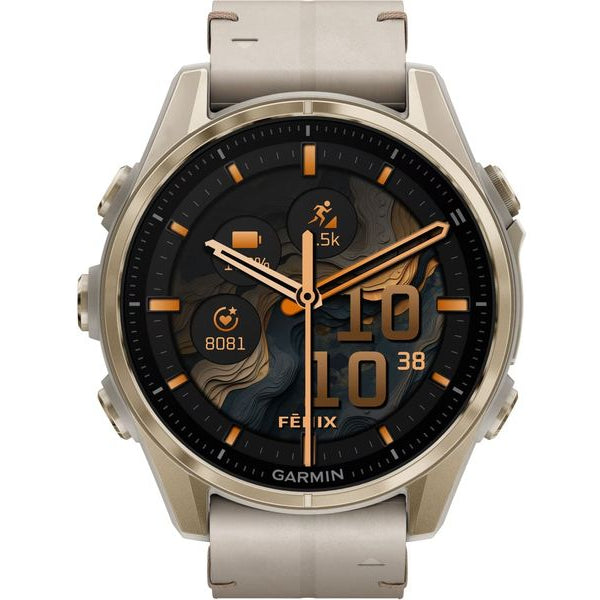 GARMIN Sportuhr Fenix 8 AMOLED Sapphire, 43 mm Hellgrau