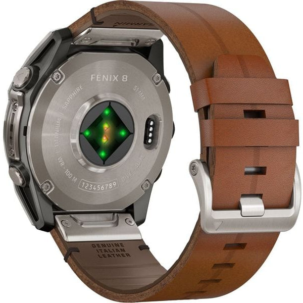 GARMIN Sportuhr Fenix 8 AMOLED Sapphire, 51 mm Braun