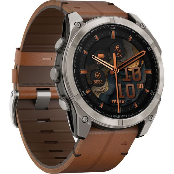 GARMIN Sportuhr Fenix 8 AMOLED Sapphire, 51 mm Braun